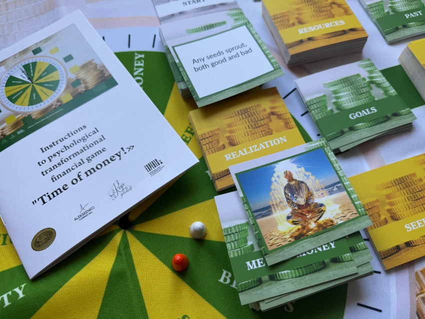 Money Time — game board and card decks with tokens