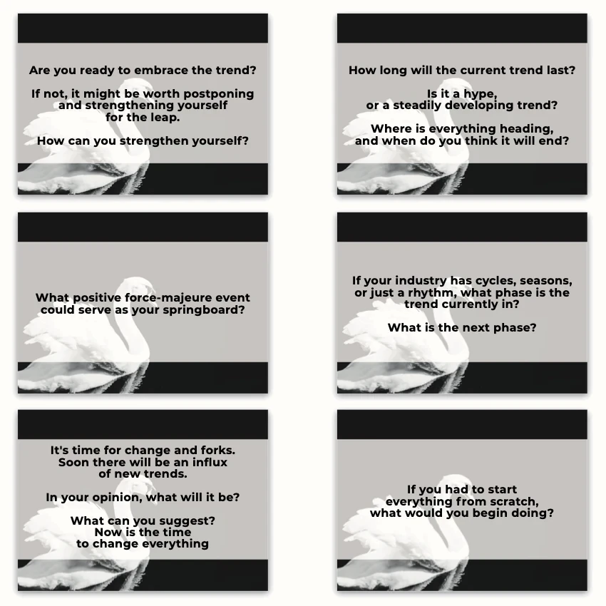 Metaphorical associative cards “Business Forecasts, Trends & Risks” — sample cards, 2