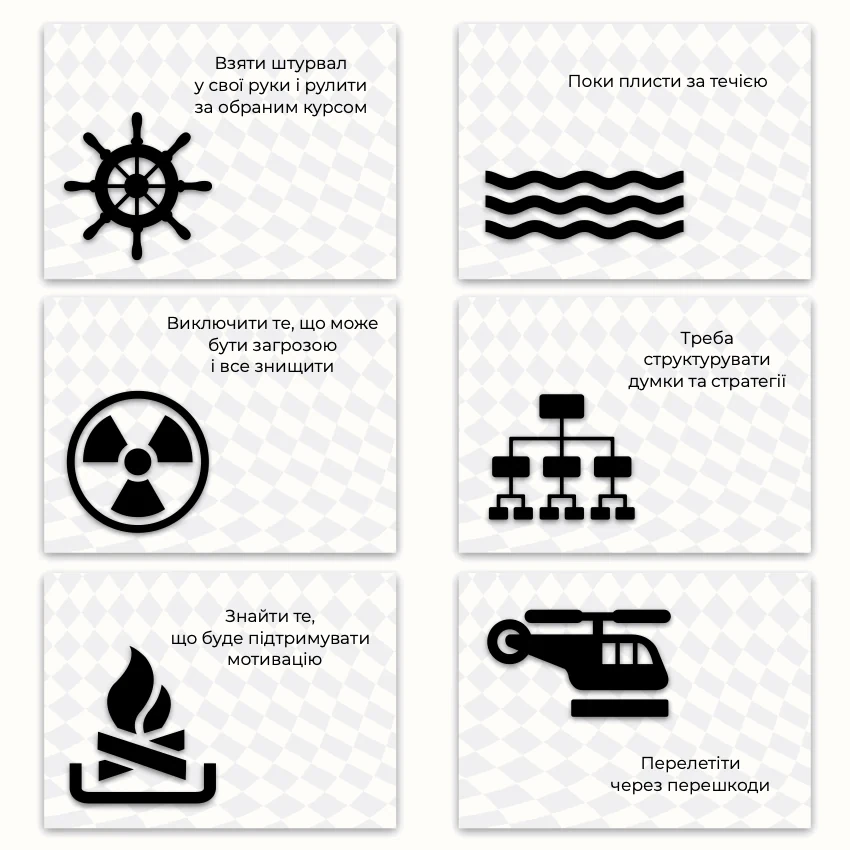 Метафоричні асоціативні карти «Сильні стратегічні дії» — приклади карт, 1