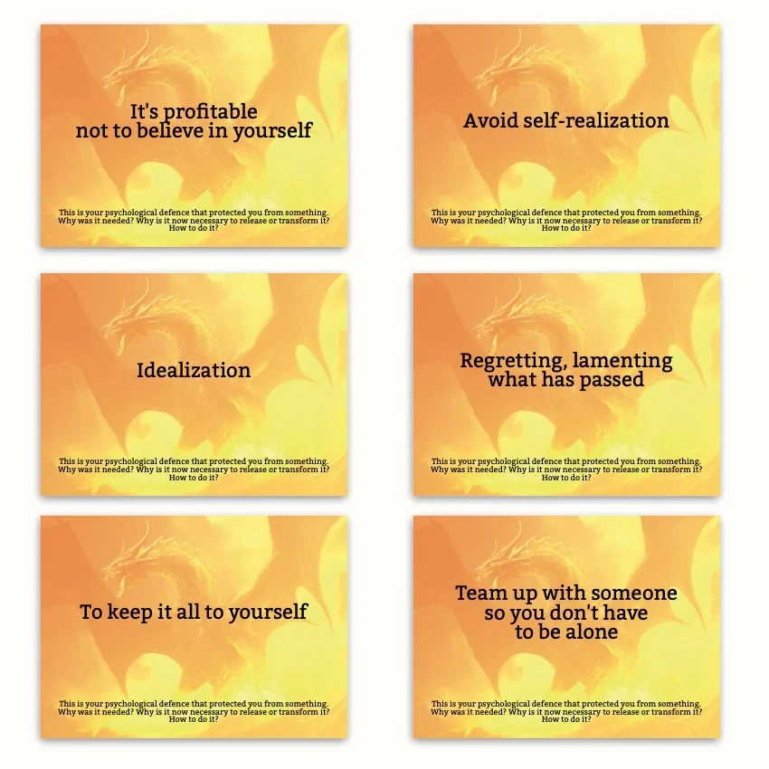 Metaphorical associative cards “Psychological Defenses of the Inner Child” — sample cards, 1