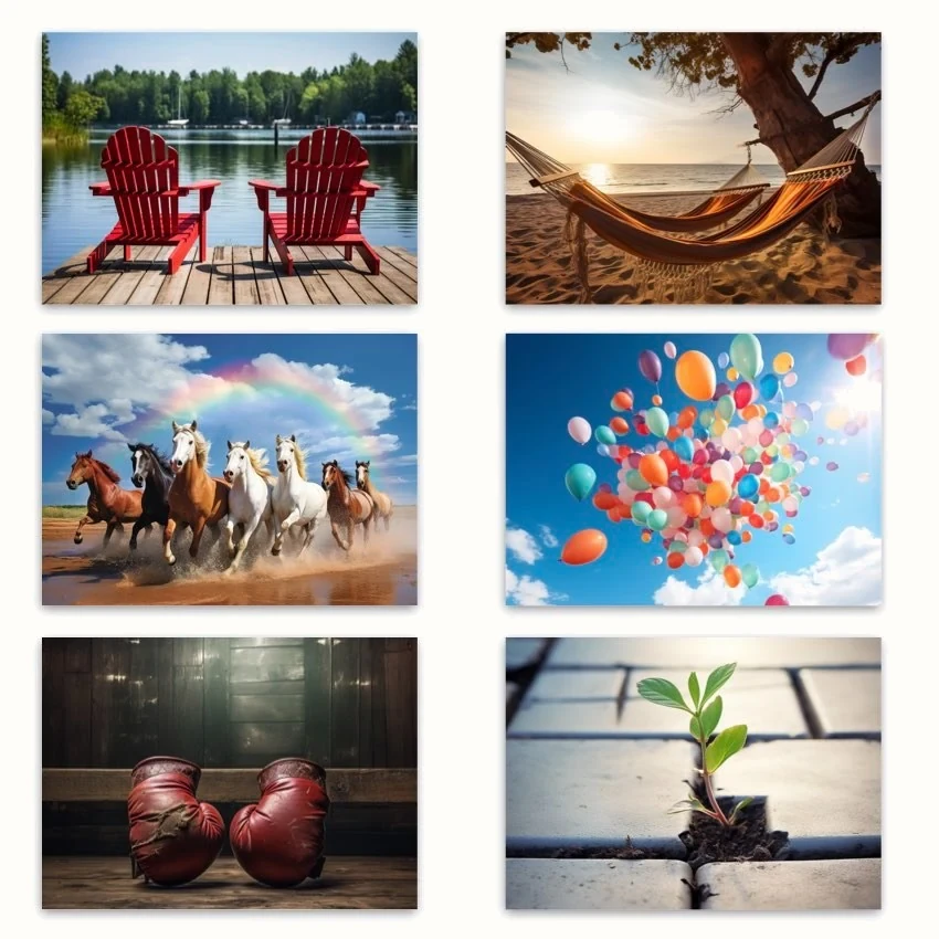 Metaphorical associative cards “Freedom” — sample cards, 2