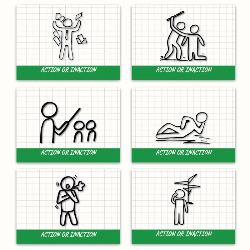 Metaphorical associative cards “Actions & Inaction” — sample cards, 1