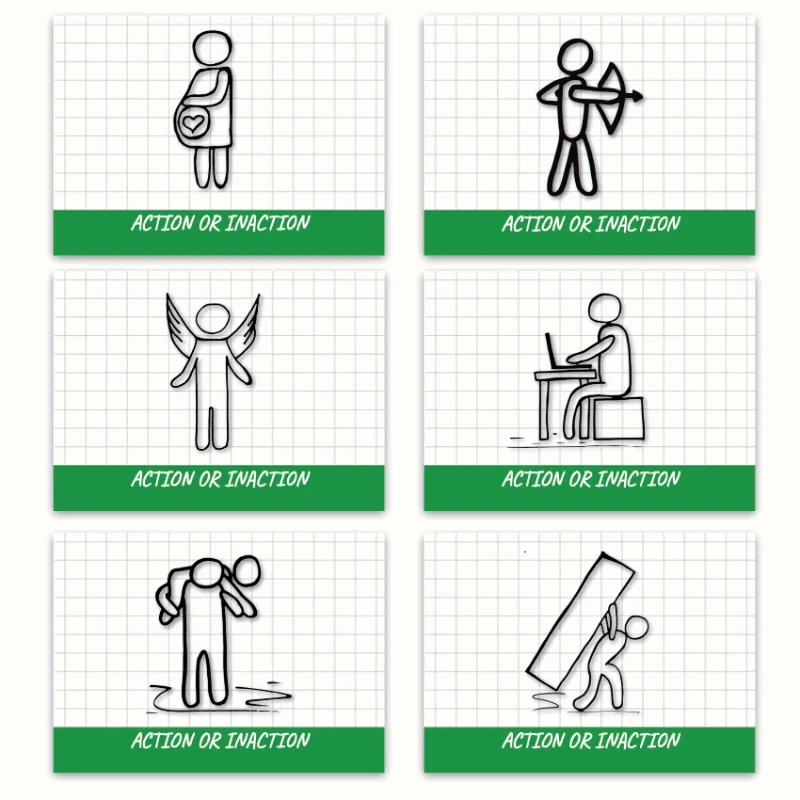Metaphorical associative cards “Actions & Inaction” — sample cards, 3