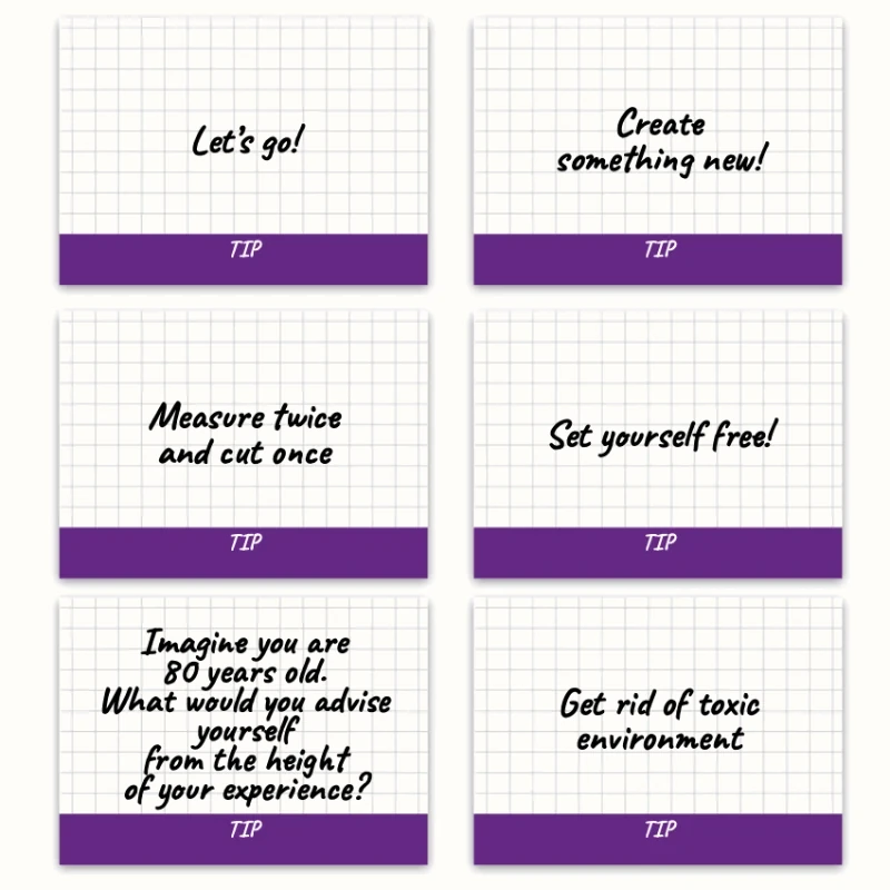 Metaphorical associative cards “Tips & Resources” — sample cards, 4