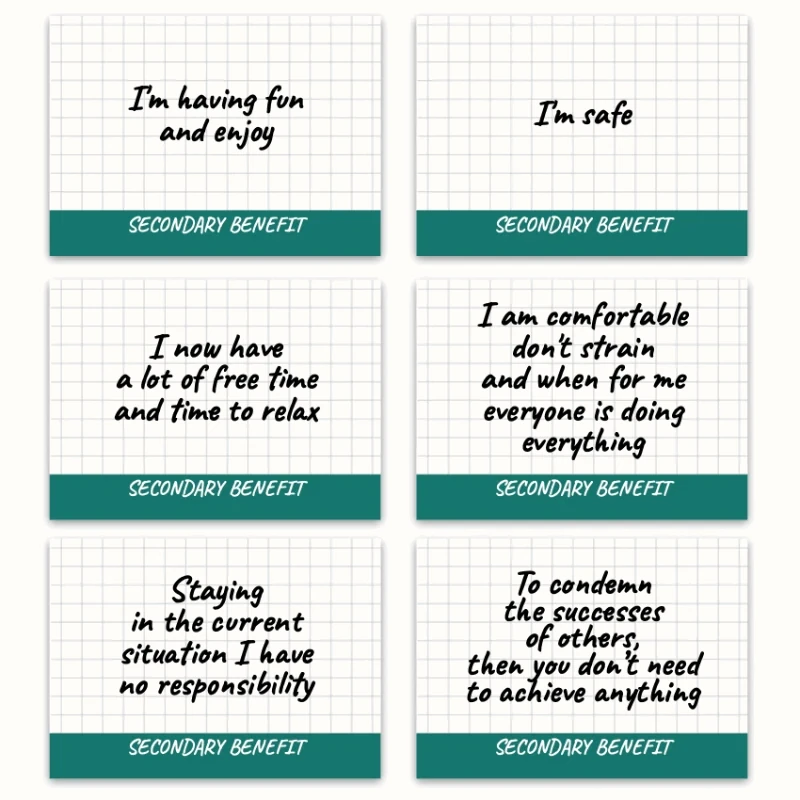 Metaphorical associative cards “Fears & Secondary Benefits” — sample cards, 1