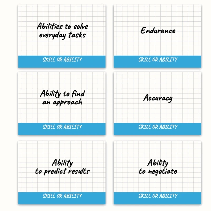 Metaphorical associative cards “Skills & Abilities” — sample cards, 1