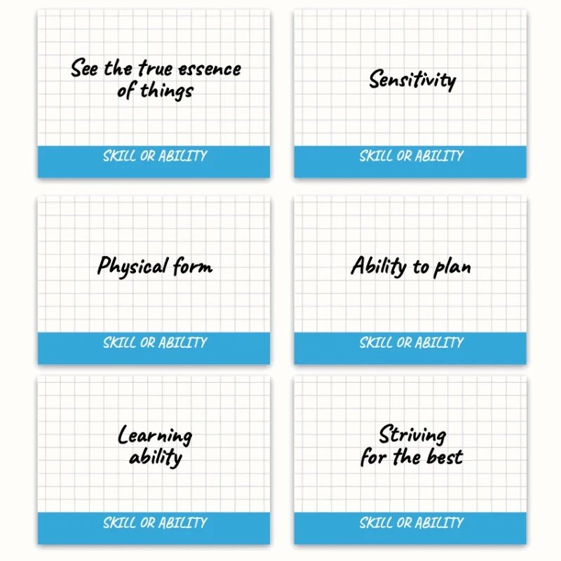 Metaphorical associative cards “Skills & Abilities” — sample cards, 4