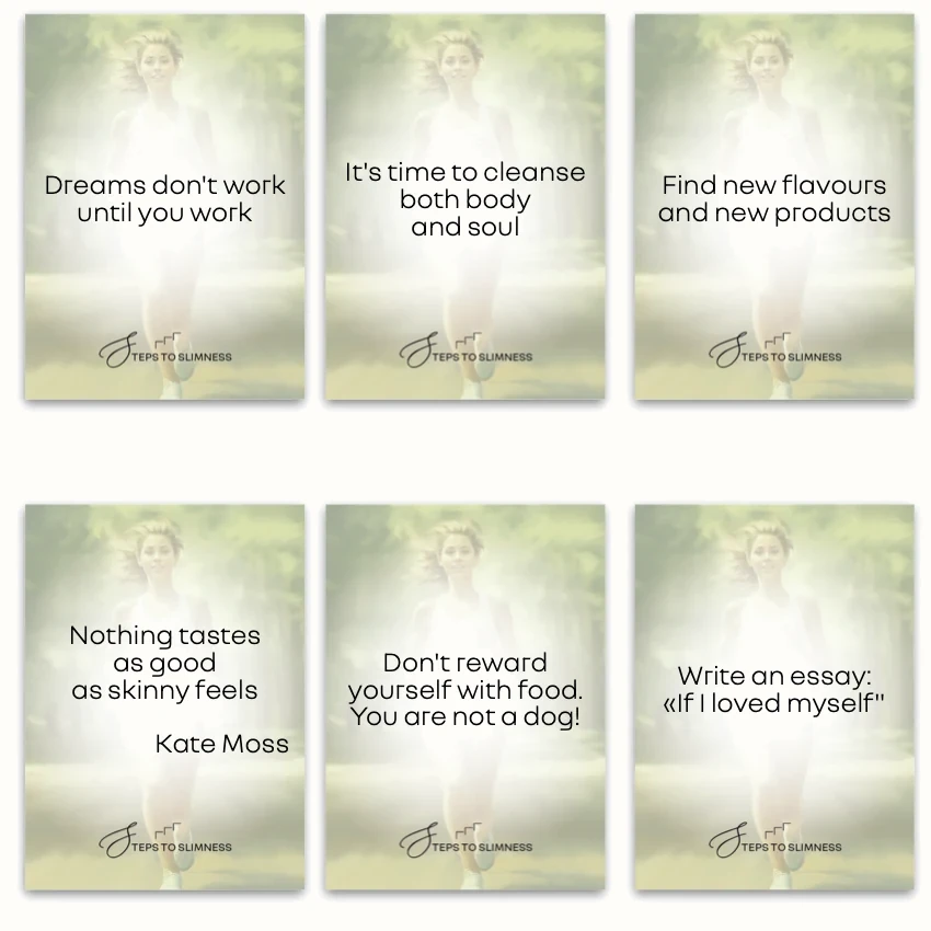 Steps to Slimness — sample cards