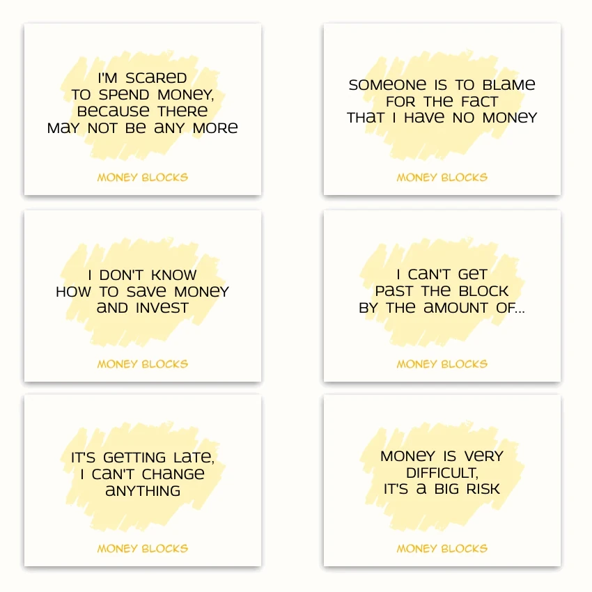 Metaphorical associative cards “Money Blocks” — sample cards, 2