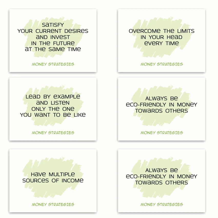Metaphorical associative cards “Money Strategies” — sample cards, 1