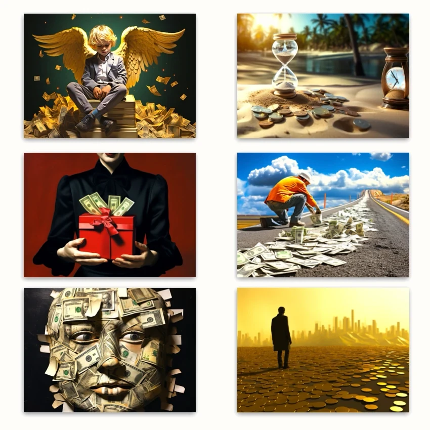 Metaphorical associative cards “Me and Money” — sample cards, 2