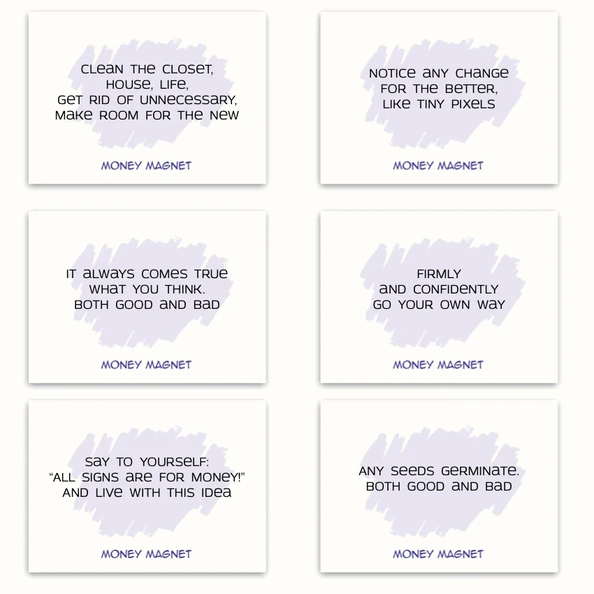 Metaphorical associative cards “Money Magnet” — sample cards, 1
