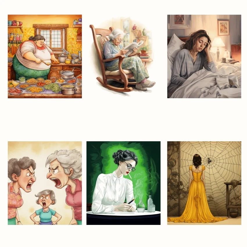 Metaphorical associative cards “Breakdowns of Feminine Energy” — sample cards, 3
