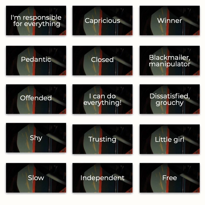 Metaphorical associative cards “Female Masks” — sample cards, 1