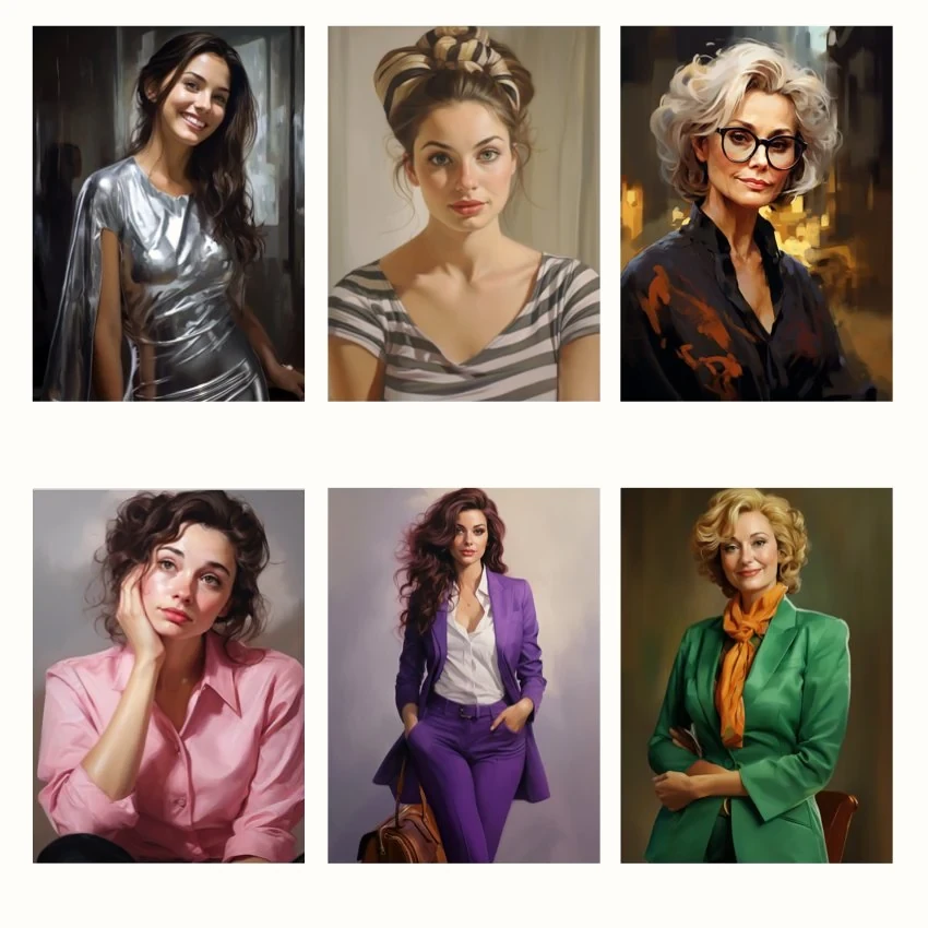 Metaphorical associative cards “Female Portraits” — sample cards, 1