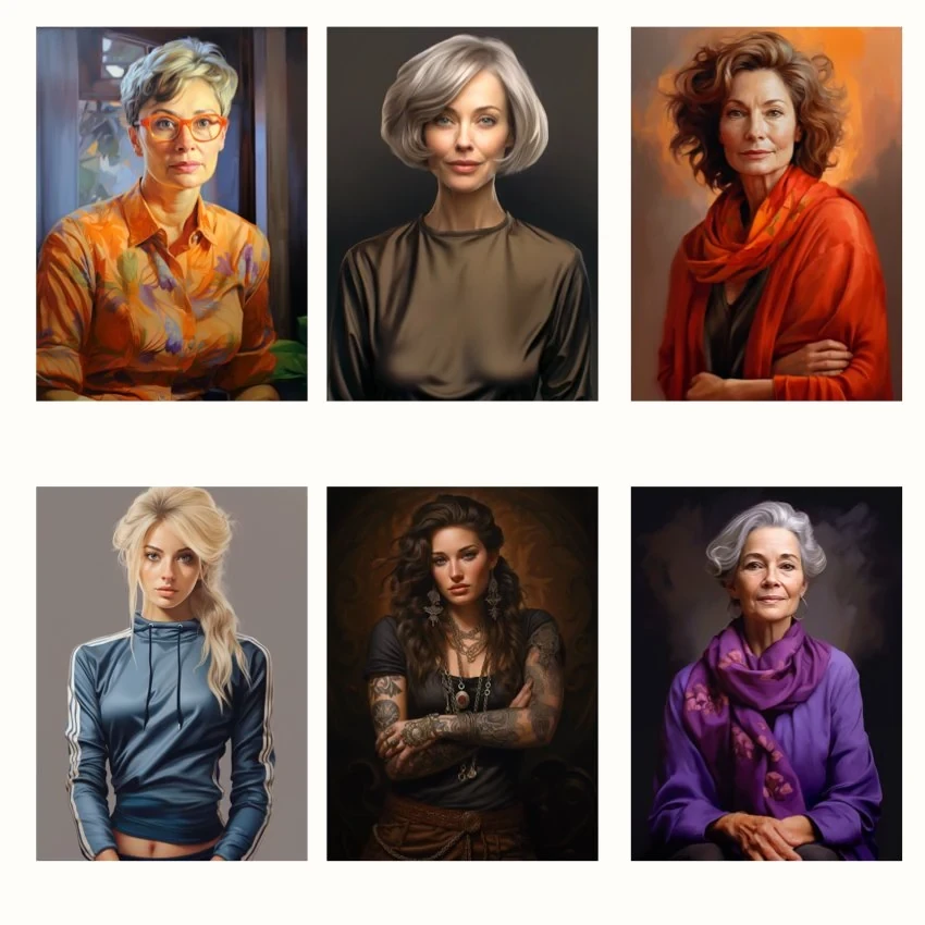 Metaphorical associative cards “Female Portraits” — sample cards, 3